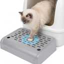 Litter Box Step, Cat Ramp for Litter Automatic Cat Litter Box Self Cleaning with Filter Function, Litter Tracking Pets Pedal Step Stool Litter Catcher Tray 11.8x8.7x3.9In(Gray)