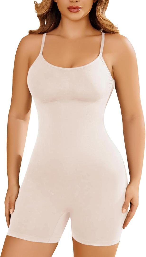 Womens Tummy Control Shapewear Seamless Full Bodysuit with Adjustable Straps Butt Lifting with Hook, Size: L/XL