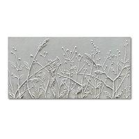Diathou Hand Painted White Abstract Flower Oil Painting Home Wall Decorative Art 24x48 Inches