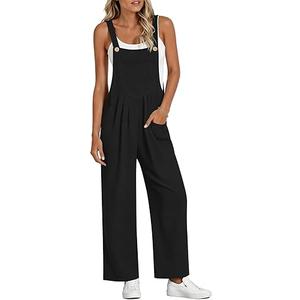 BTFBM Jumpsuits For Women Summer 2026 Beach Vacation Strapless Tube Top Jumpsuit Ruched Casual Wide Leg Pant Rompers(Black, Small)