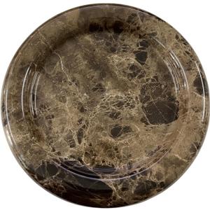 Natural Marble Round Vanity Tray Jewelry Makeup Dish Decorative Tray for Coffee Table,Bathroom,Bedroom (Coffee Net)