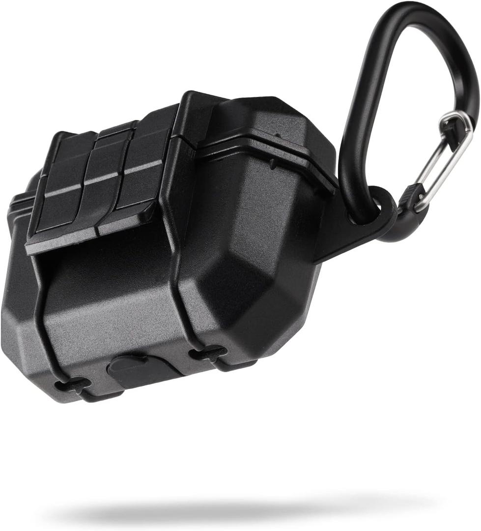 Pelican Marine Series - AirPods Pro 2 / AirPods Pro Case with Keychain [Wireless Charging Compatible] [MIL-Grade Protection] IP68 Waterproof Heavy Duty Armor Case for AirPod Pro/Pro 2 Series - Black | with Keychain, MIL-Spec Protection, IP68 Waterproof, Rugged Cover