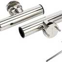 Amarine Made (2x) Stainless Rail Mount Clamp on Fishing Rod Holder for Rails 1-1/4" to 2"