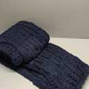 Battilo Navy Chunky Knit Throw Blanket, Soft and Thick Navy Blue Chenille Throw Blanket, 50"x60" Handmade Cable Knit Crochet Blanket, Rope Knot Knitted Throw Blankets for Couch Home Decor, Navy