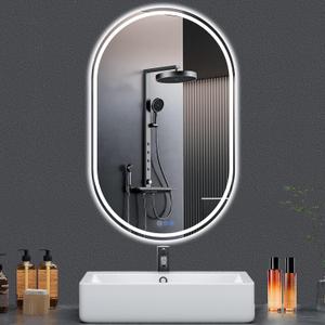 WISSMIELS Oval LED Bathroom Mirror 28"x48" LED Mirror with Frameless Dimmable Brightness, Anti-Fog, Lighted-Bathroom-Mirror with Front Light and Backlit, Modern Wall Mounted Lighted Mirror