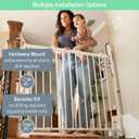 Ingenuity The Stairway+ 46W Series, 32"-48" Wide, 32.5" Tall, Baby Gate for Stairs, Dog Gate Indoor with Door for Banister to Banister Installation - White Metal