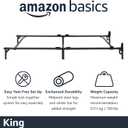 Amazon Basics Metal Bed Frame, 9-Leg Support Base for Box Spring and Mattress, King-Size, Tool-Free Easy Assembly, 79.6" x 76" x 7", Black