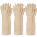 DABOGOSA Reusable Waterproof Household Dishwashing Cleaning Rubber Gloves, Non-Slip Kitchen Glove (Ivory, XL (Pack of 3))