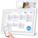 15.6" WiFi Planner Smart Digital Calendar  1080P Full HD Interactive Touchscreen, Chore Charts, Meal Planning,Hearth Display Digital Calendar Wall & Desk Mountable for Family Schedules and Cloud Photo (White, 15.6)