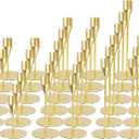 Matte Gold Candle Holders Bulk Painted Gold Metal Candlesticks Fit 0.8 Inch Taper Candles Decorative Metal Candelabra for Wedding Home Holiday Anniversary Party Dinning Table Decors (Set of 36)