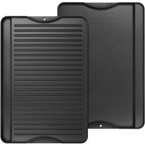 AJinTeby 2-in-1 Reversible 16 x 24 Pre-Seasoned Cast Iron Cooking Griddle for Gas Stove/Charcoal/Electric/Propane/Gas Grill, Flat Griddle Top Plate for Camping Tailgating
