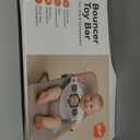 Baby Bouncer Toy Bar Compatible with Baby Bjorn Bouncer, Wooden Bouncer Toy Bar Attachment, Rotatable Sensory Toys Gifts for Babies (Black and White Flower)