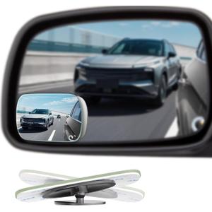 Blind Spot Mirrors 2 Pack, Frameless Side Mirror Blindspot Convex HD Glass Car Accessories, Side View Mirror Blindspot with Wide Angle Adjustable Stick for Car SUV and Trucks