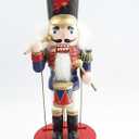 Clever Creations White Drummer Music Box 12 Inch Traditional Wooden Nutcracker, Festive Christmas Décor for Shelves and Tables