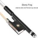 LIEKE Carbon Fiber Violin Bow 1/2 Size Lightweight Fiddle Bow (1/2 size, Black)