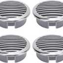 4PCS 4in Boats Airflow Vent Cover, 316 Stainless Steel ABS High Polished Grill Airflow Vent Cover, Marine Parts Air Outlet Cover for Yachts RVs