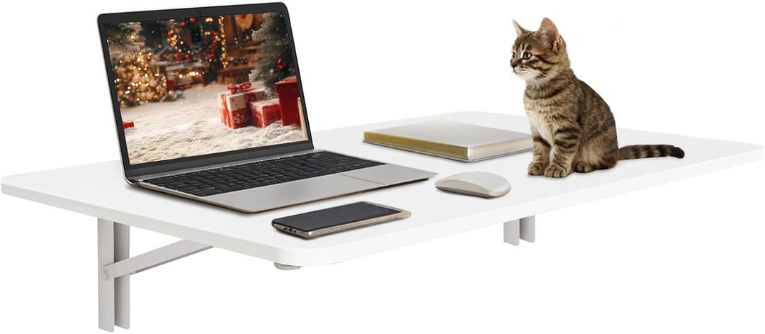 Wall Mounted Folding Table, 31.5" x 19.7", White