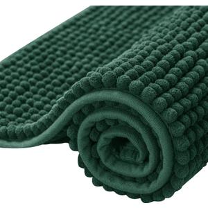 SUBRTEX Bathroom Rugs Chenille Bath Rug Soft Short Plush Bath Mat Soft Shower Mat Water Absorbent Shower Mat Quick Dry Machine Washable(Celadon,16" x 24")