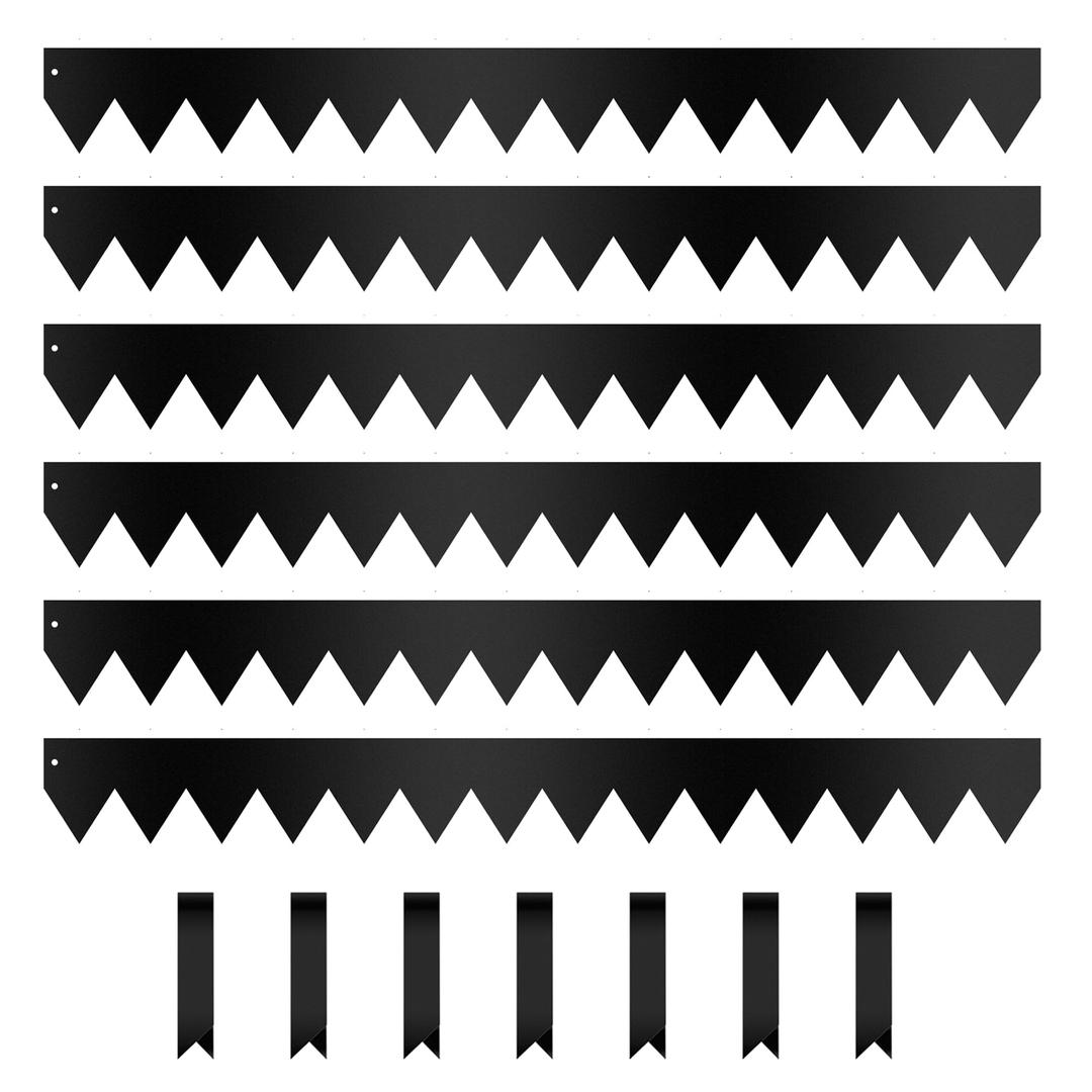Worth Garden 6-Pack 4.5" H. Galvanized Steel Landscape Edging w/Black Powder Coating - 40" L x 4.5" H Strips - Hammer-in 16-Gauge Metal Edging Border w/ 7 Clips - Edge for Lawn Yard (20Ft Total)