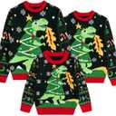 Curipeer Matching Family Ugly Christmas Sweater Outfits for Women Men Knitted Pullover Sweaters Tops for Party Holiday (Medium Adult)