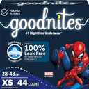 Goodnites Boys' Nighttime Bedwetting Underwear, Size XS (28-43 lbs), 22 Ct, and Goodnites Boys Underwear S/M 22 Count