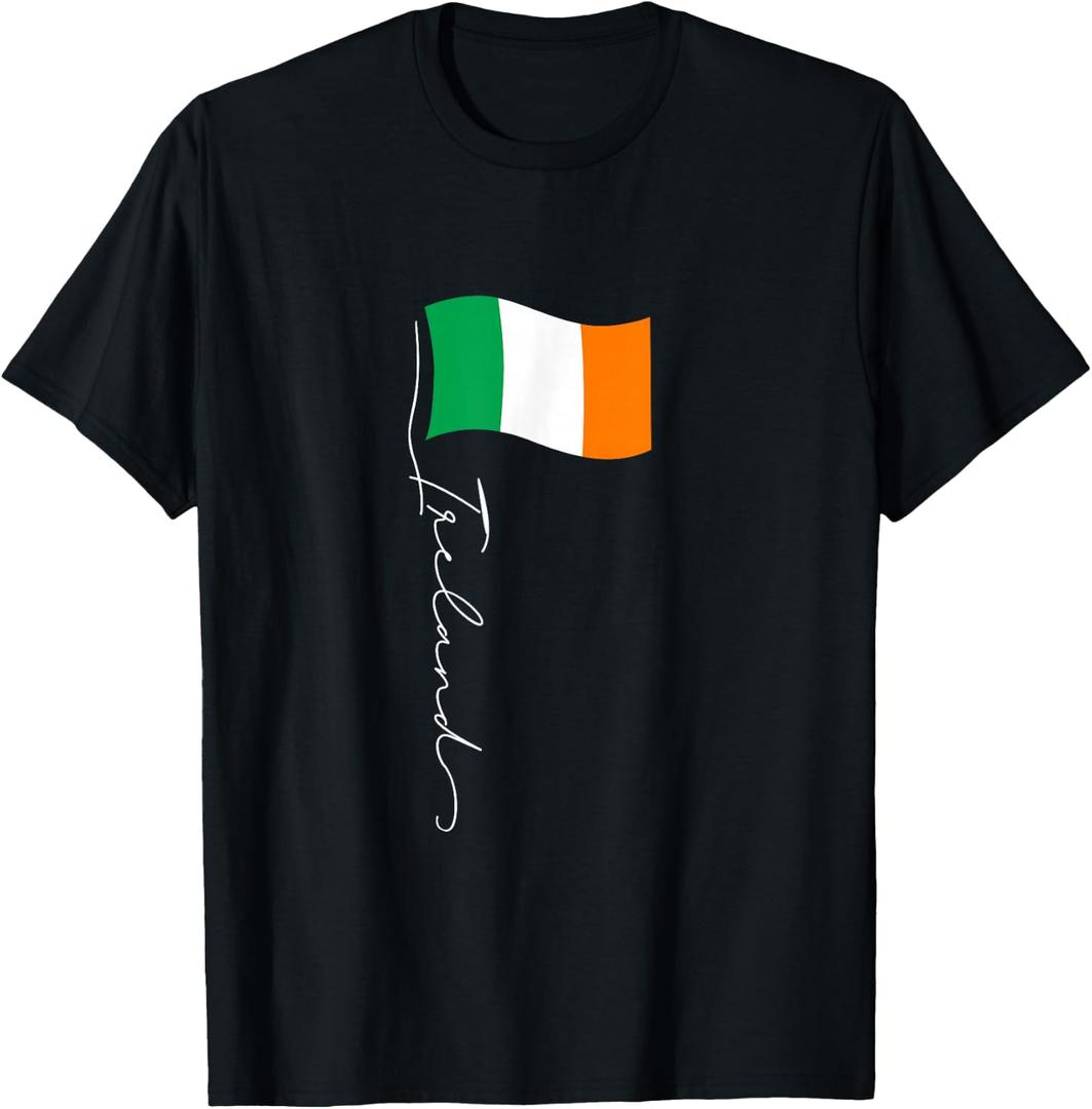 Family Heritage Gifts Ireland Signature Flag Pole - Elegant Patriotic Irish Flag T-Shirt, Size XL