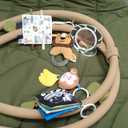 Blissful Diary Baby Play Gym & Activity Mat, Oversize Leaf Shaped Baby Play Mat w 6 Detachable Toys, Tummy Time Mat Promote Motor Skills & Sensory Development Mat, Newborn Infant Baby Essentials Gift