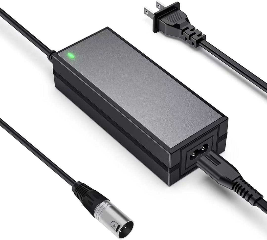 24V 2A Electric Scooter Battery Charger, Suitable for Go Go Elite Traveler, Pride Mobility, Jazzy Electric Chair Battery, and Plus Ezip Mountain Trailz 3-pin XLP Scooter Charger