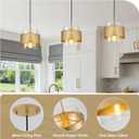 9.8" Modern Pendant Lights Kitchen Island, Hanging Light Fixtures with Durable Metal Shades, Adjustable Pendant Lights for Kitchen Island Bedroom Hallway, 3 Pack