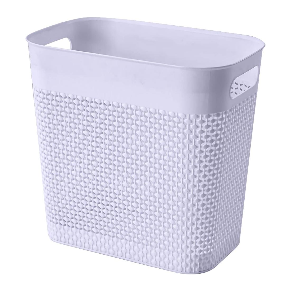 UUJOLY Plastic Small Trash Can Wastebasket, Garbage Container Basket for Bathrooms, Laundry Room, Kitchens, Offices, Kids Rooms, Dorms, (Grey, 3 Gallon) (1 Pack)