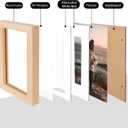 KINLINK A4 Picture Frame, White Oak Solid Wood Frames with Acrylic Plexiglass for Pictures A5 with Mat or A4 without Mat, Tabletop and Wall Display Photo Frame 4 Pack