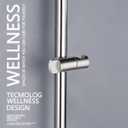 Tecmolog Adjustable Shower Head Holder for 25 mm Slide Bar, Stainless Steel Shower Bar Slider Holder Replacement Part Brushed Nickel, ST35
