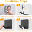 2 x MKO 12 Pack Adhesive Wall Towel Hooks for Bathrooms Small No Damage Stick Hook Stainless Steel Black