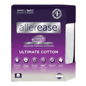 Allerease Ultimate Cotton Allergy Relief Zippered Mattress Protector Full