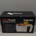 Mueller UltraToast Stainless Steel Toaster 4 Slice Extra-Wide 1.6" Slots for Artisan Bread, Bagels & Frozen Waffles, 6 Browning Levels, LED Display, Cancel/Defrost/Reheat, Removable Crumb Tray