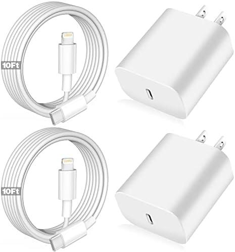 iPhone Fast Charger,Apple Charger Super Quick iPhone Charger Fast Charging,2Pack 10FT Long Type-C to Lightning Cable Cord USB C Wall Charger Block Adapter for iPhone 14 13 12 11/13Pro Max/12Mini/XS/XR