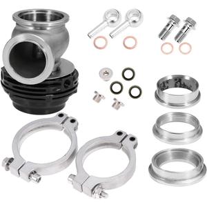 Turbo Exhaust Manifold External Black 38MM, Pressure Relief Valve Wastegate dump pipe valve Replacement for TIAL MVS Black With V-band And Flanges MV-S