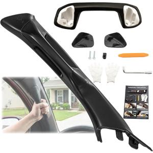 Driver Side A-Pillar Grab Handle Compatible with Toyota 2016-2023 Tacoma 3rd Gen OEM-Style Texture No Creaking Easy Install (Black)