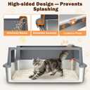 AIPERRO Extra Large Stainless Steel Litter Box for Extra Large Big Cats