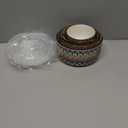 Henten Home Ceramic Serving Bowls with Lid, Boho Nesting Bowl Set of 3, 10/20/32 oz