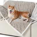 Bedsure Waterproof Dog Blankets for Large Dogs - Pet Blanket for Couch Protector Washable, Jacquard Coral Fleece Cat Throw Blanket, Soft Plush Reversible Furniture Protection, 40"x50", Pale Oak