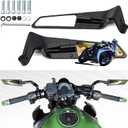 Motorcycle Rear View Mirrors, Adjustable 360 Rotating Stealth Wind Wing Side Mirrors Compatible with Kawasaki Z400 Z650 Z1000 Duke 125 200 250 390 690 790 1290 etc (8mm, 10mm)