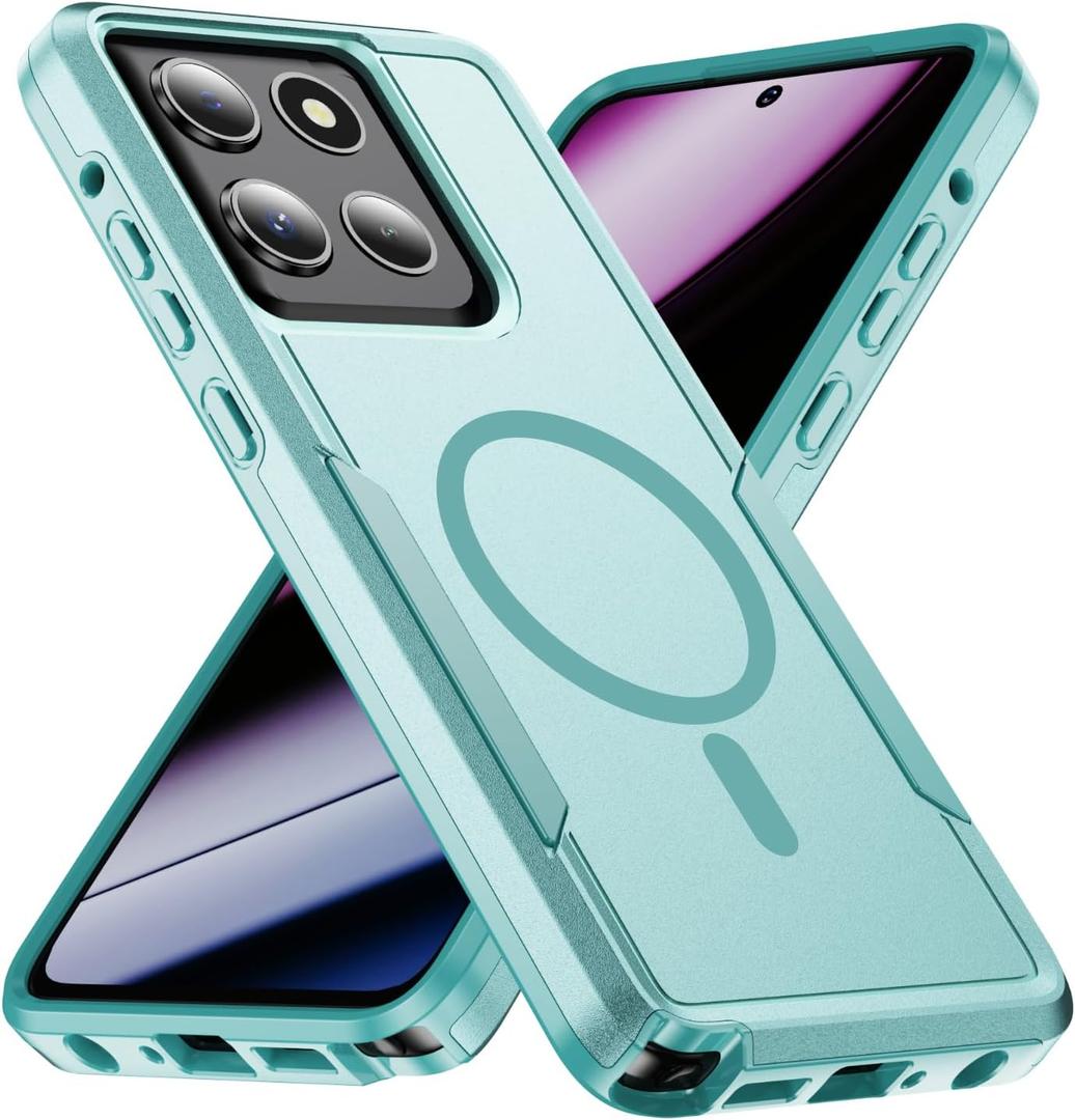 for Moto G Stylus 2025 Case,[Compatible with Magsafe][Military Grade Drop Tested] Heavy Duty Dual-Layer Shockproof Magnetic Tough Rugged Protective Phone Case -6.7 inch (Mint Green)