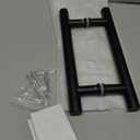 EaseLife 12" Push Pull Door Handle,Double Sided H Shape Sliding Door Handle,Matte Black,Stainless Steel,Fit for Glass Door Wooden Door