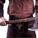 Forest Hunting | Viking axe real of norsmen custom handmade ax medieval Axe viking costume men camping ax warrior axes, Tomahawk,Bearded , Battle ready axe of 27'' ashwood handle and 3.5lbs with Leather Sheath , Viking gifts men (Ragnar lothbrok axe)