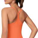 MathCat Workout Tank Tops for Women with Built in Bra, Sleeveless Gym Tops Seamless Racerback Athletic Yoga Shirts (Orange, M)