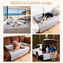 Extra Large Dog Bed for Couch, Cooling Orthopedic Dog Bed, Removable Washable Cover, Waterproof Lining, Non-Slip Bottom, Dog Sofa Bed with Extended Mat, Size: 45"*37"*4.9"