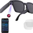 AI Smart Glasses with 8MP Camera, HD 1080P Video Recording, Open Ear Bluetooth Audio, WiFi Connectivity, Voice Assistant & Translation Glasses for Travel Driving & Vlogging