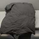 Grey Goose Feather Down Comforter Twin Size, Premium All Season Duvet Insert, 750+ Fill Power 1200TC Cotton Blend Fabric Hotel Style Comforter, 32 Oz Lightweight (68x90, Dark Grey)