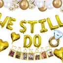 We Still Do 21pcs Gold Foil Balloons & Banner - Anniversary Decorations for Vow Renewal & Wedding Celebrations - Adults & Couples